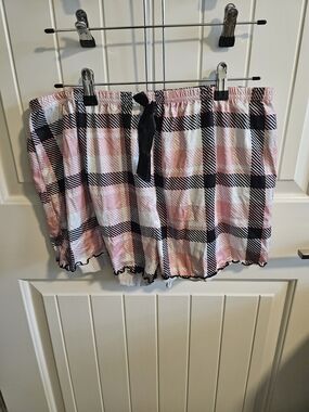 Pink & Black Plaid Lounge Shorts